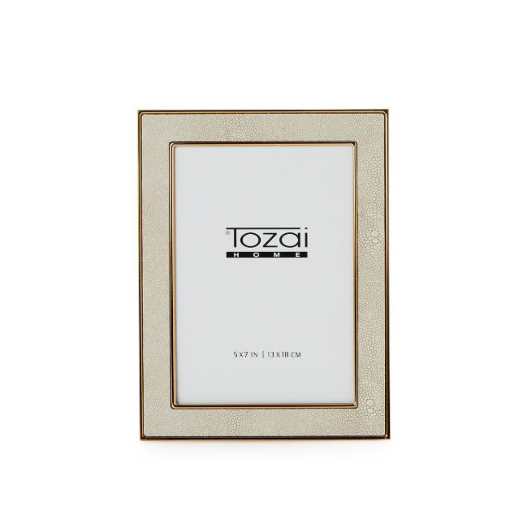 Cream Shagreen Photo Frame