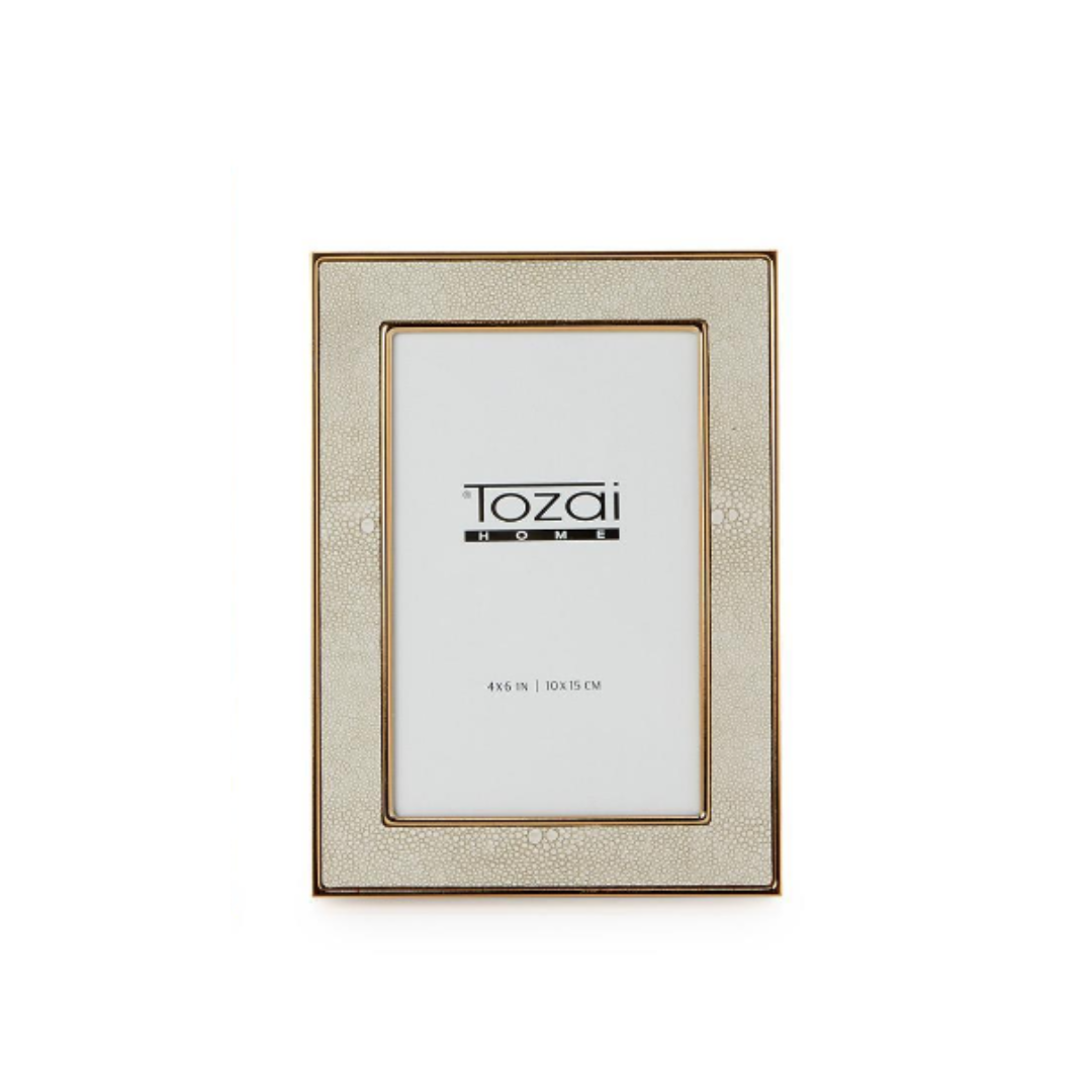 Cream Shagreen Photo Frame