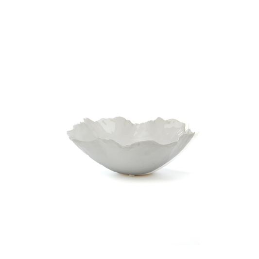 White Freeform Ceramic Bowl