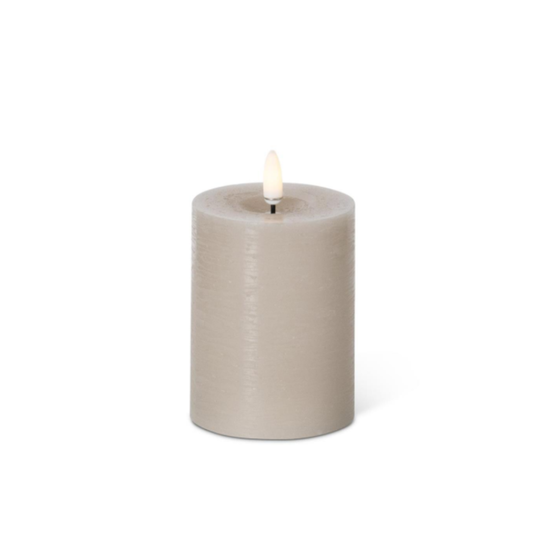 Taupe ON/OFF Touch LED Pillar Candles w/Timers