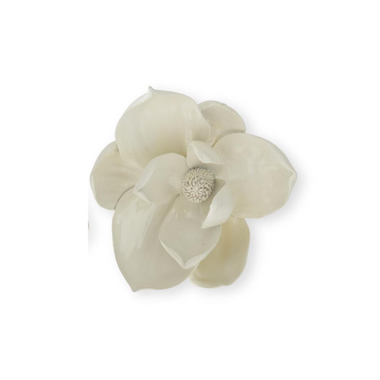 White Resin Wall Hanging Magnolia Bloom