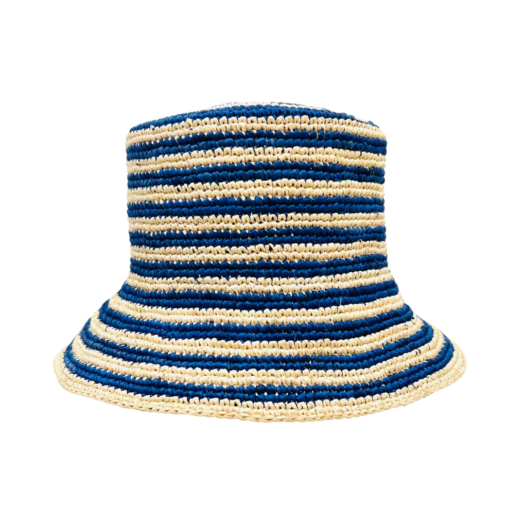 Hay Striped Beau Raffia Bucket Hat