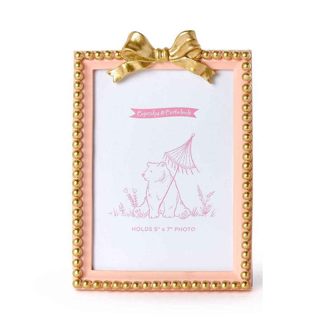 Pink and Gold Bow  Photo Frames