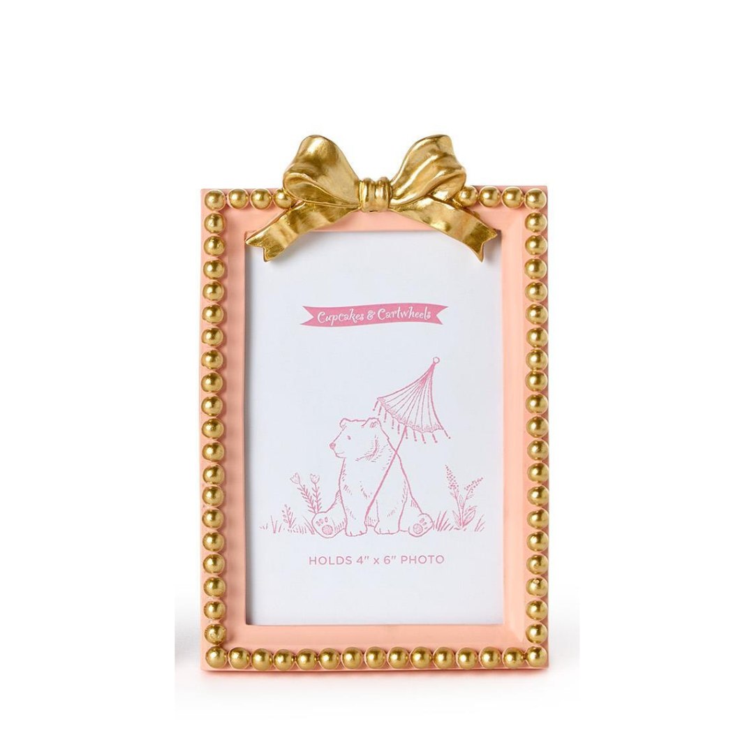 Pink and Gold Bow  Photo Frames