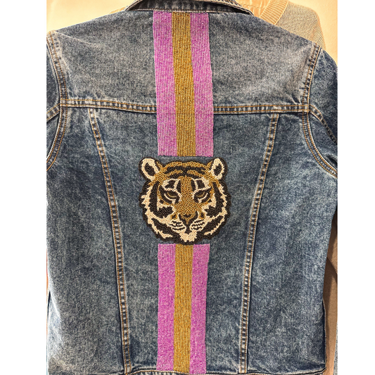 Tiger Sequin Denim Jacket