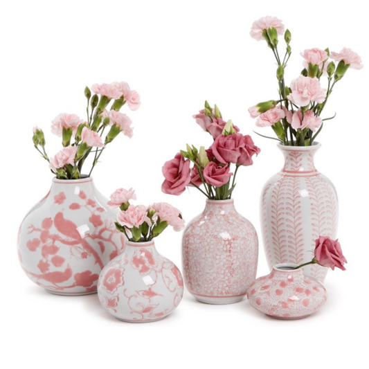 Pink Chinoiserie Hand-Painted Vase