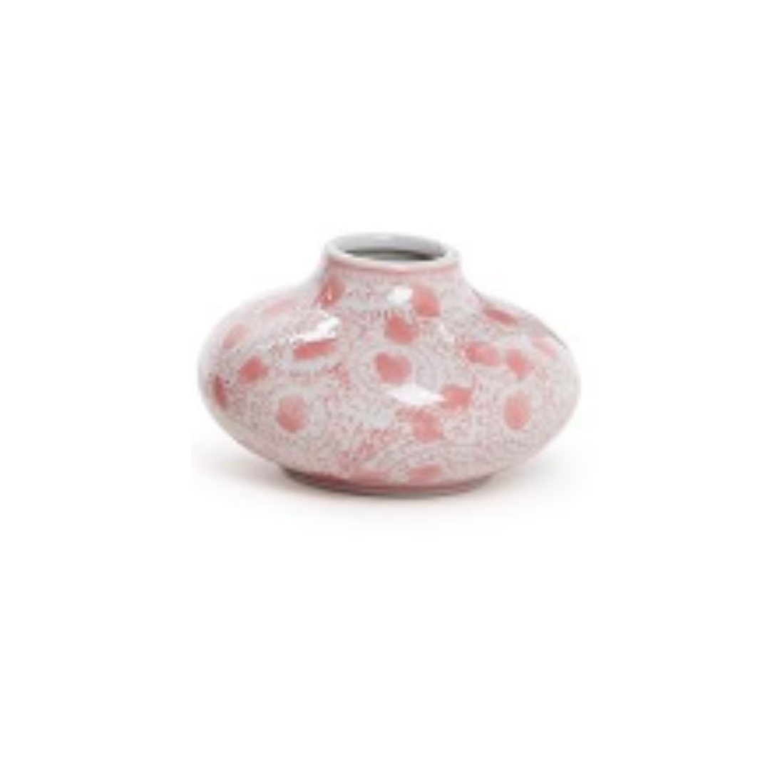 Pink Chinoiserie Hand-Painted Vase