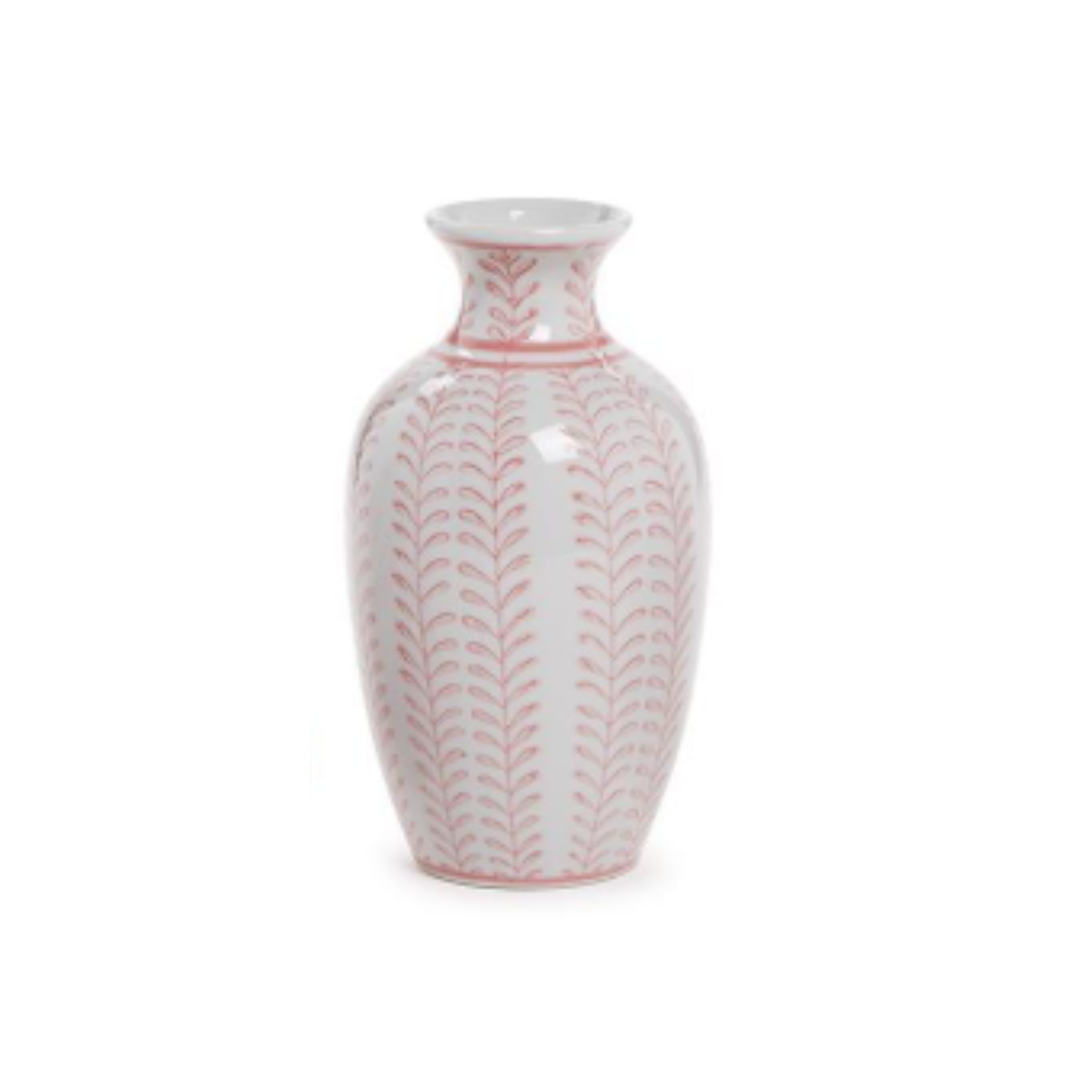 Pink Chinoiserie Hand-Painted Vase