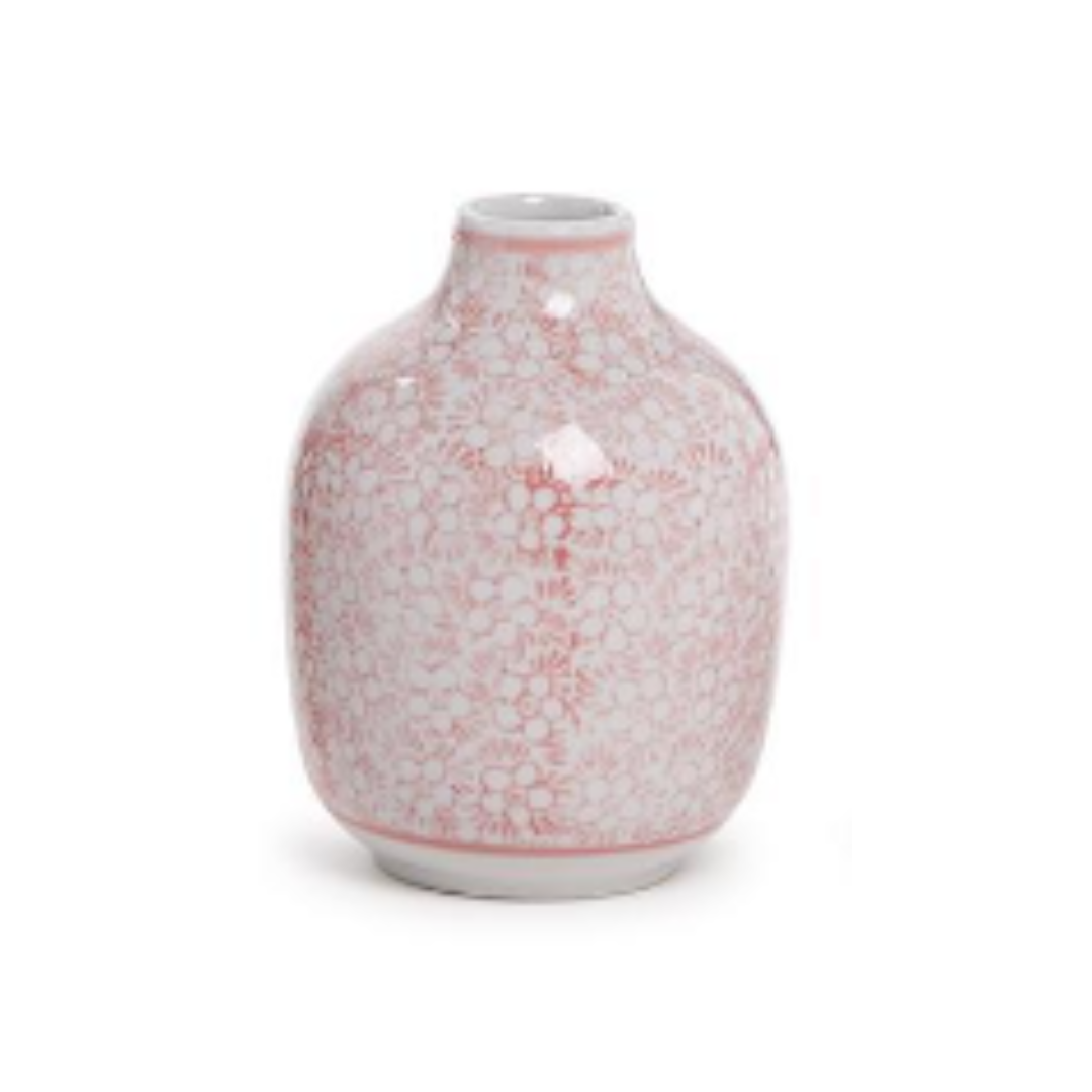 Pink Chinoiserie Hand-Painted Vase