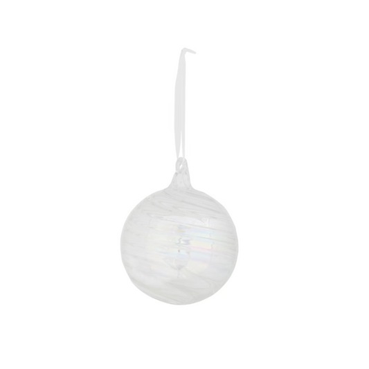 Iridescent Swirl Glass Ball Ornament, 3.25"