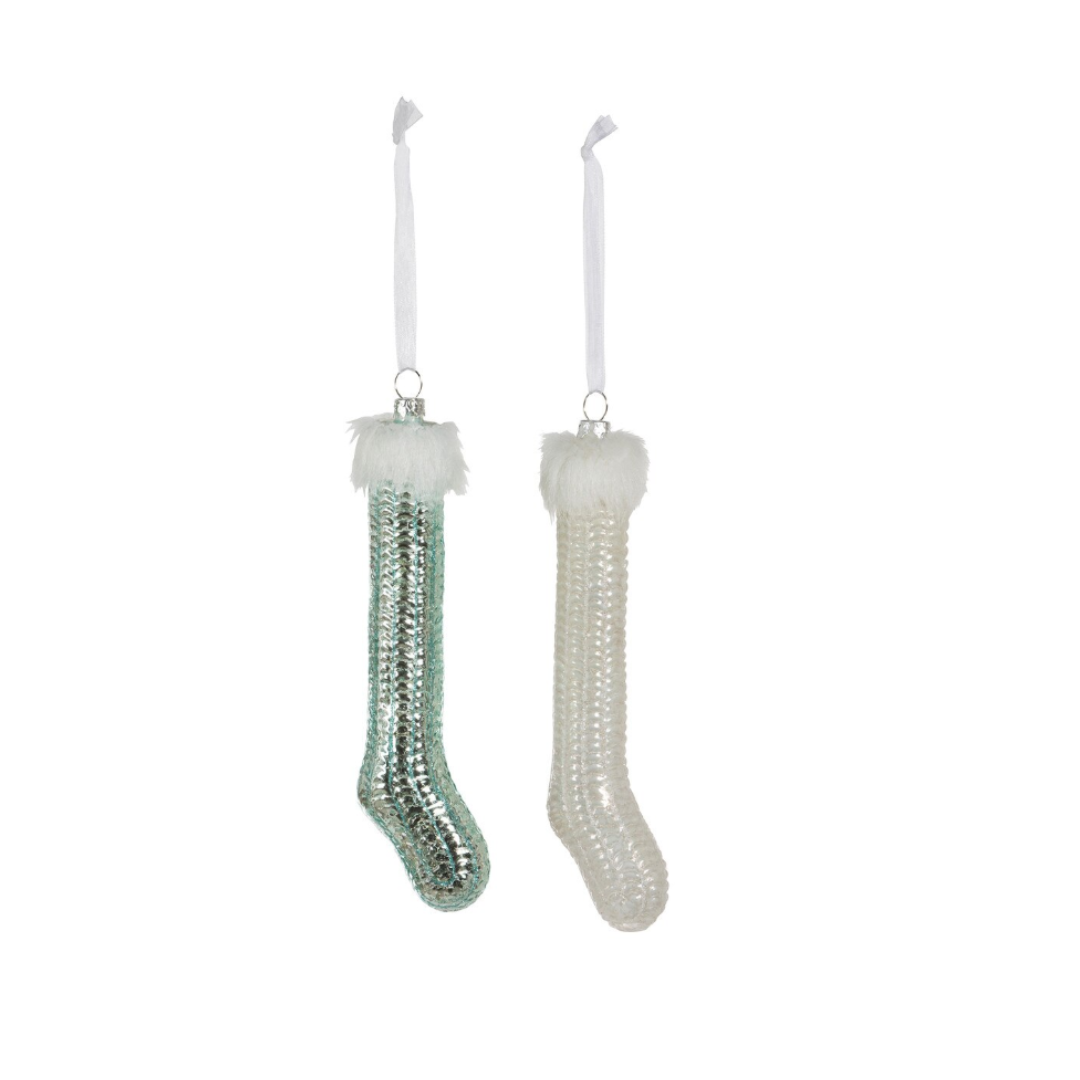 Northern Lights Glass Stocking Ornament