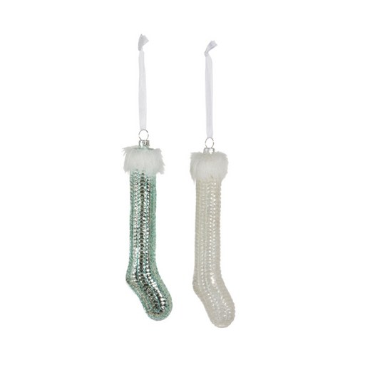 Northern Lights Glass Stocking Ornament