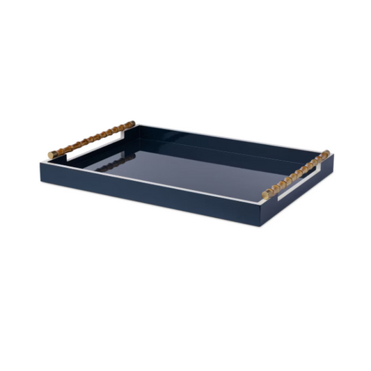 Coco Cay Lacquered Tray with Bamboo Handles