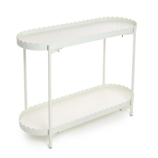 Scallop Edge Double Shelf Accent Table