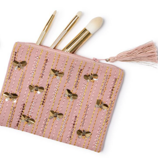 Royal Bee Embroidered and Embellished Multipurpose Pouch and Trinket Box