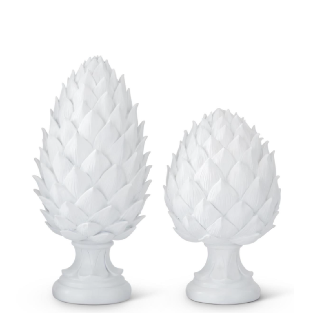 White Resin Artichoke Finials