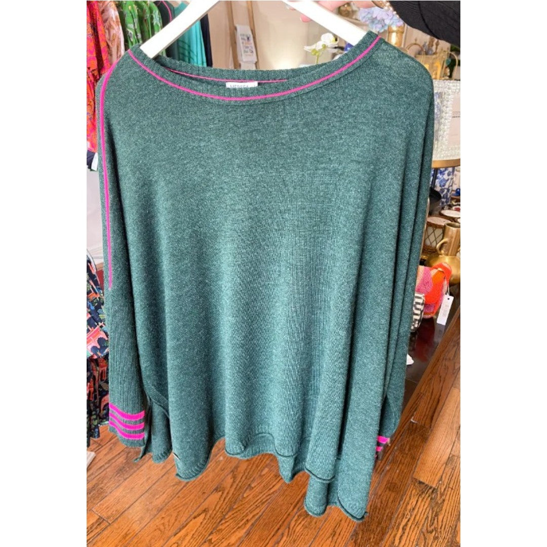 Catalina Crewneck Sweater - Alpine + Lipstick Colorblock Sport