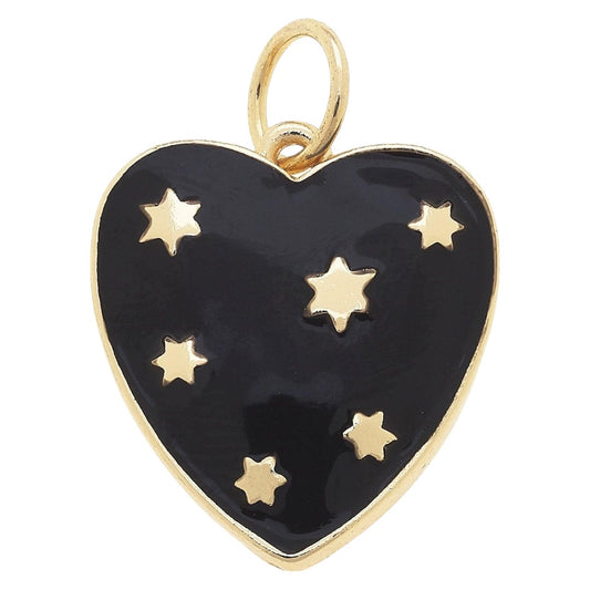 Celestial Enamel Heart Charm