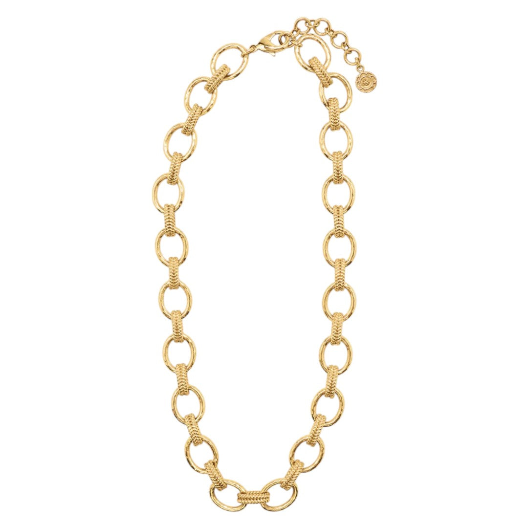 Cleopatra Regal Link Necklace, 16"+2" - Gold