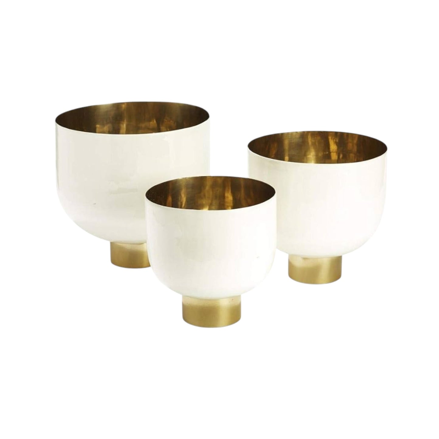 Decorative Hammered Aluminum White Bowls