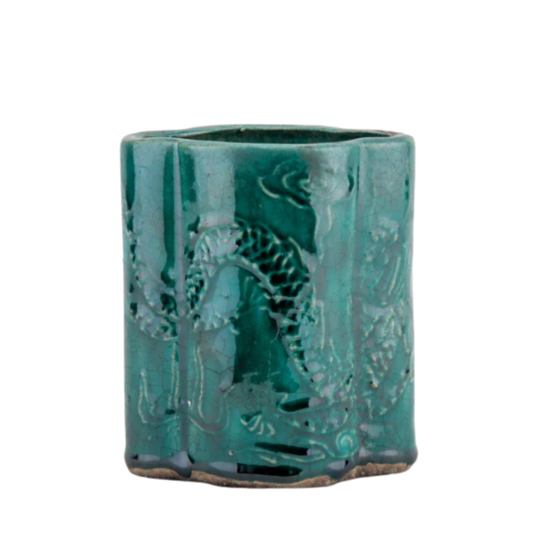 Handmade Scalloped Dragon Vase