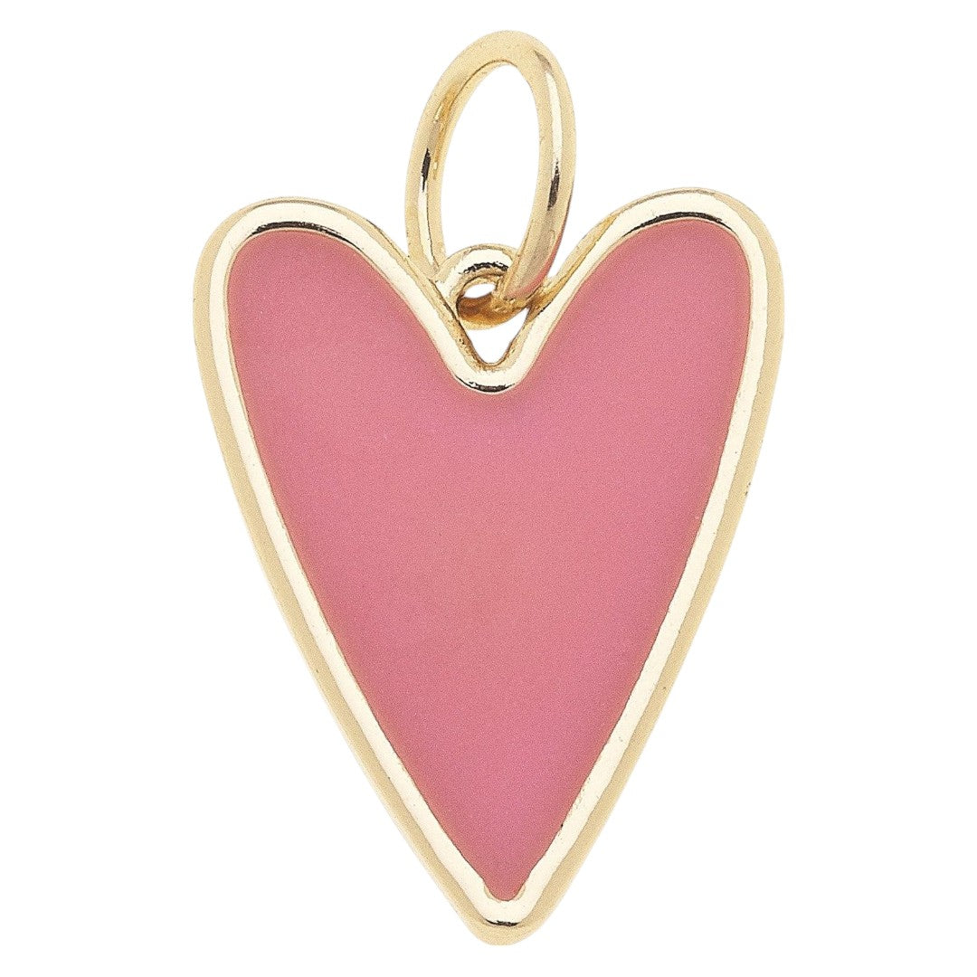 Heart Enamel Charm in Pink