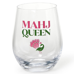 Mahj Queen Stemless Wine Glass