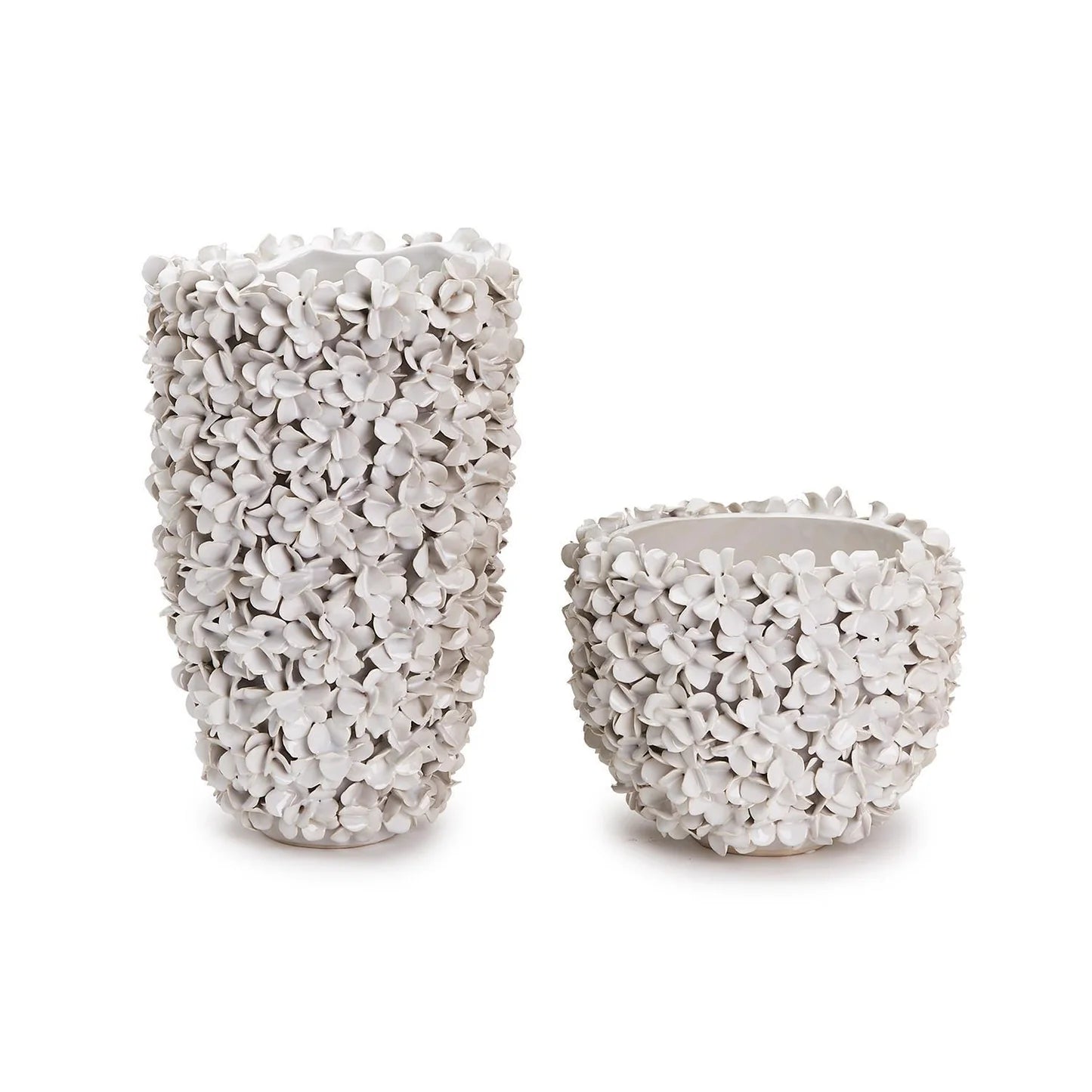 Hydrangea Petals White Vase