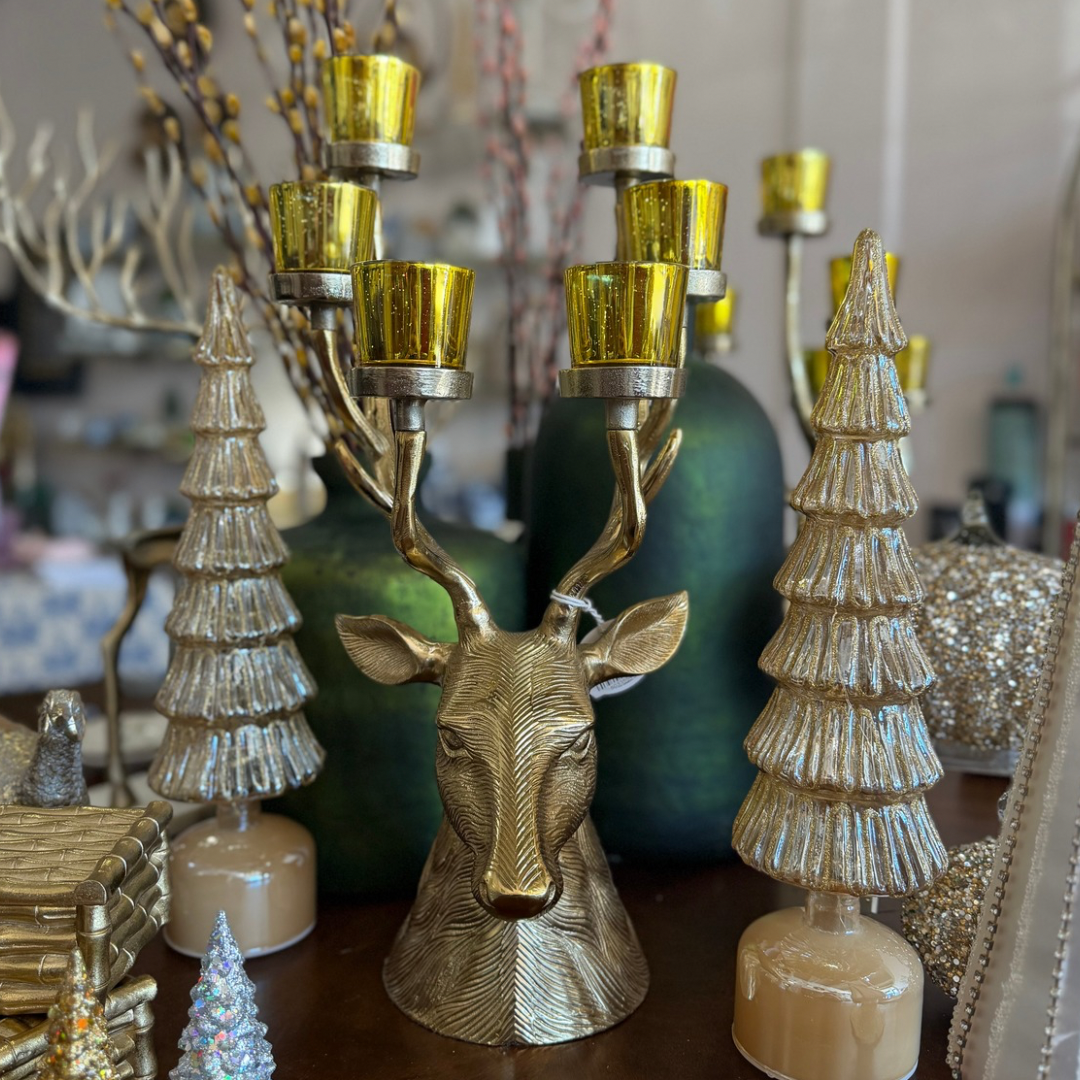 Stag Candelabrum w/ 6 Tealight Candleholders