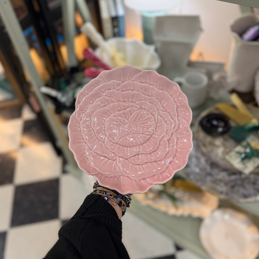 Pretty Pink Flower Tidbit Plate