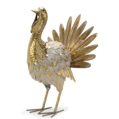 Gold Galvanized Metal Turkey