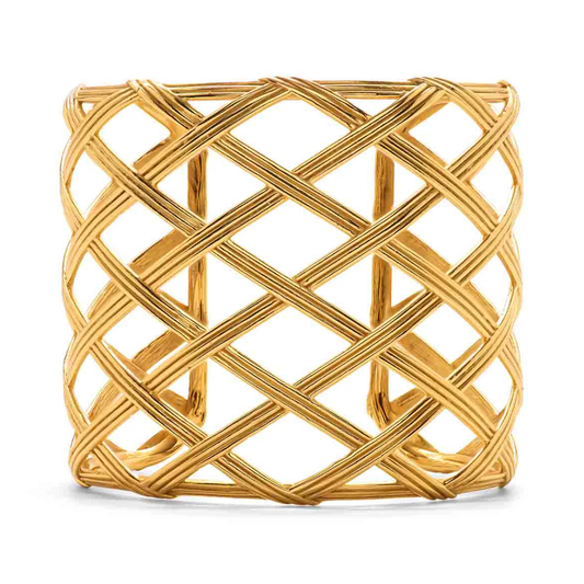 Monique Lattice Grande Cuff in Gold