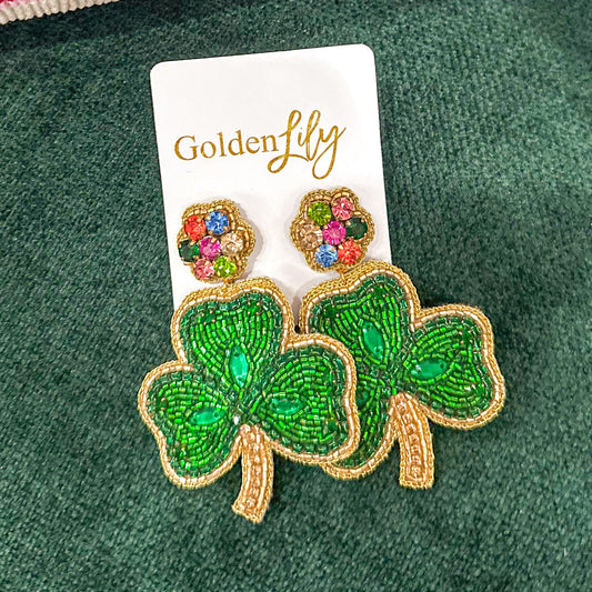 St. Patrick's Day Clover Earrings