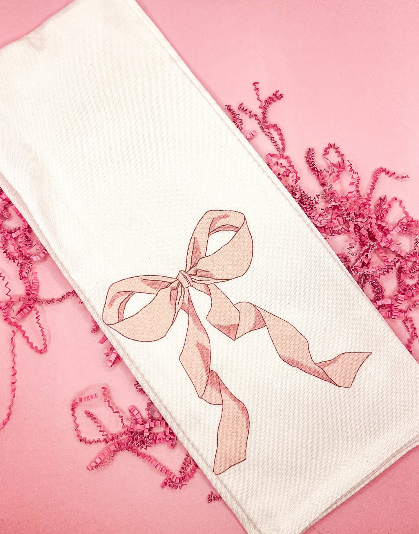 Blush Bow Tea Towel