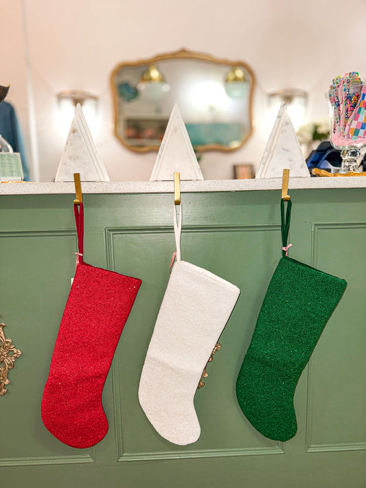Hand Beaded Solid Stocking