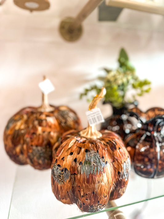 Pheasant Feather Pumpkins