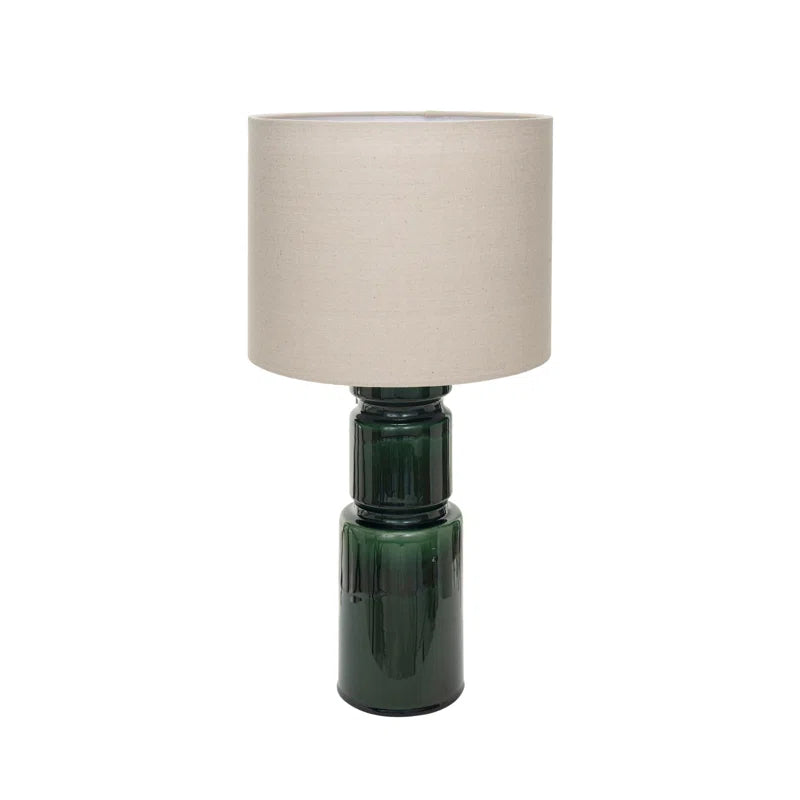 Ceramic Table Lamp w/ Linen Shade & Inline Switch