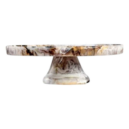 Mocha Swirl Footed Cake Stand