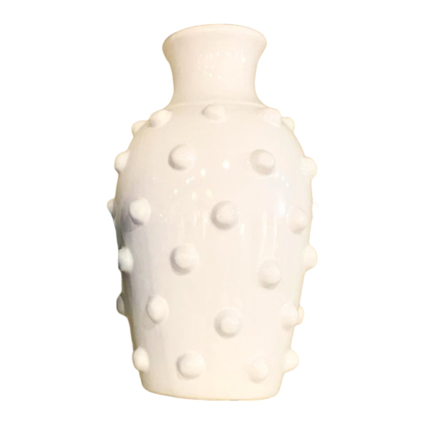 14in Glazed Vase w/ Raised Polka Dots