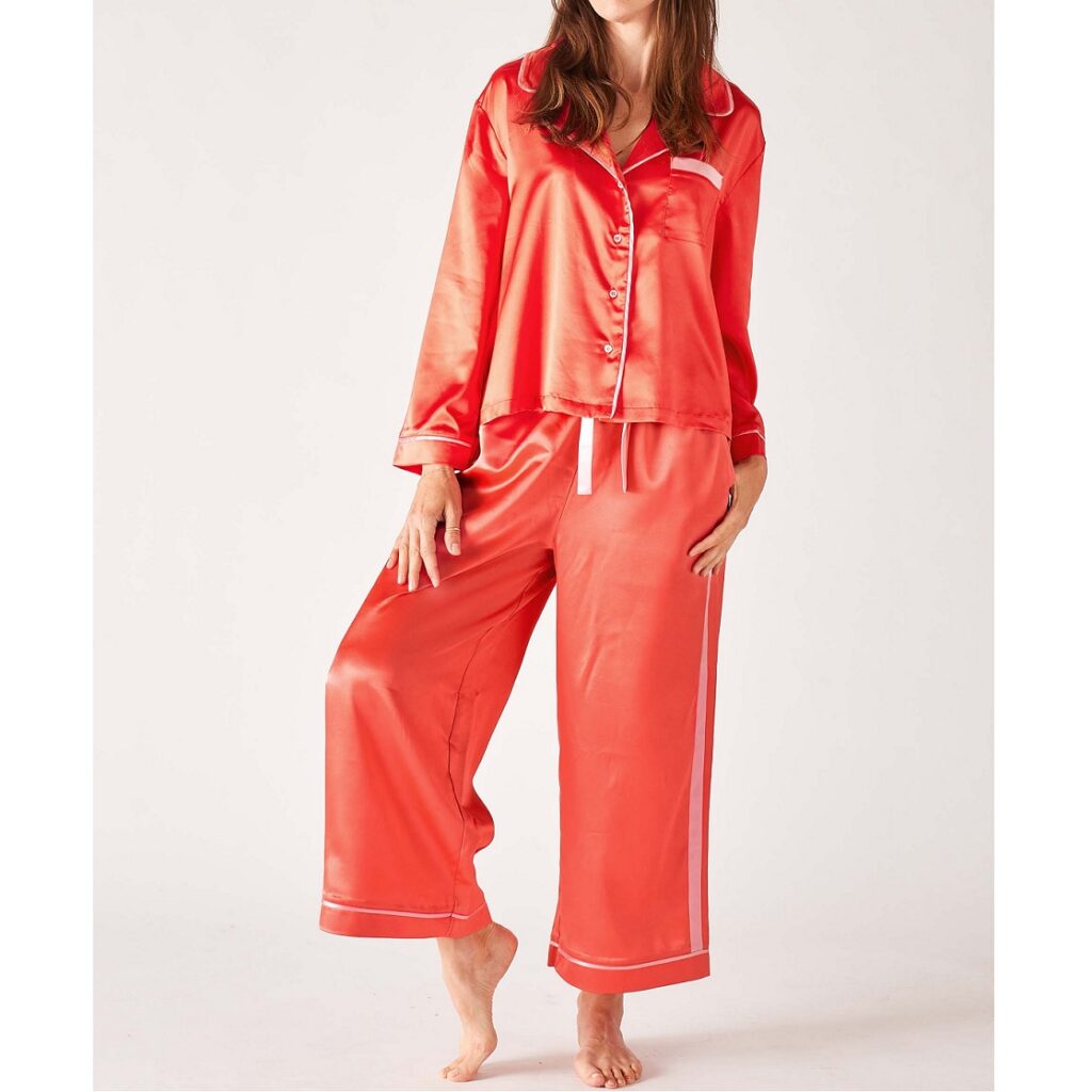 Satin Sailor Pajama Set - Sunset