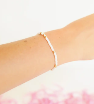 White Solid Sprinkle Bracelet