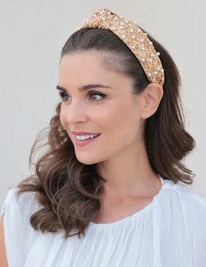 Pearl Embellished Headband, Natural