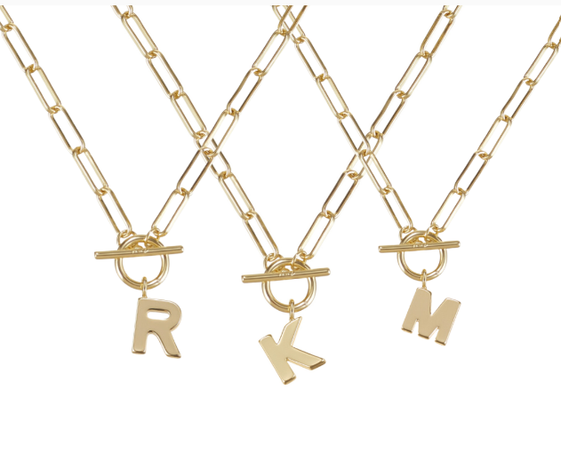 Toggle Initial Necklaces in Gold