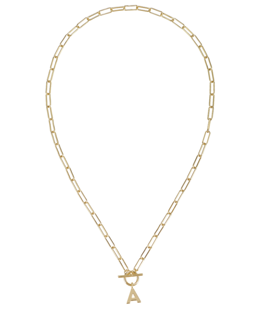 Toggle Initial Necklaces in Gold