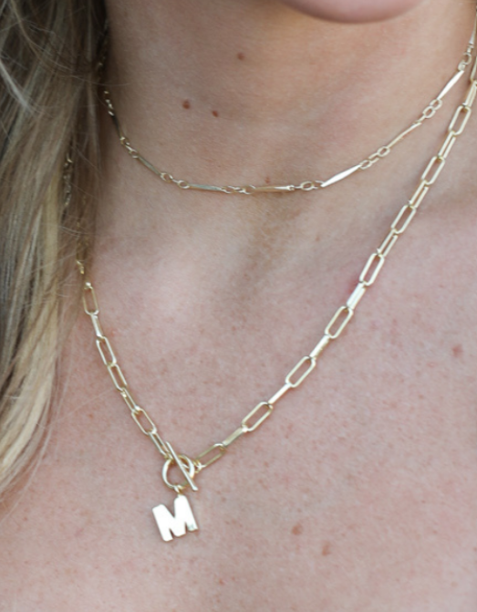 Toggle Initial Necklaces in Gold