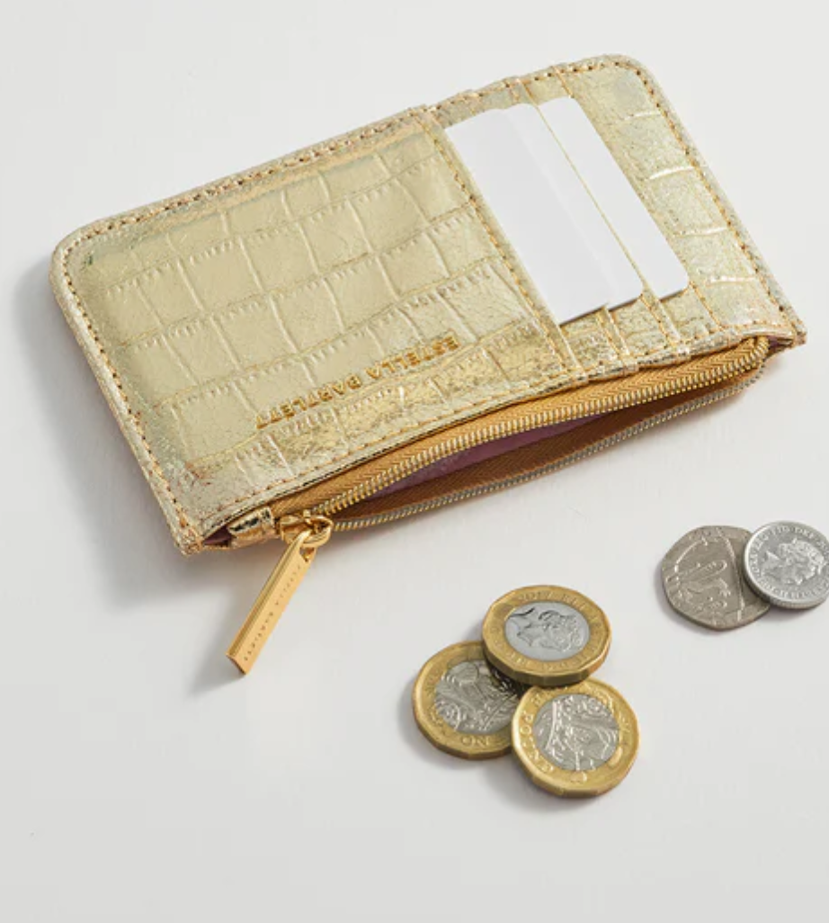 Rectangle Card Purse - Gold Croc