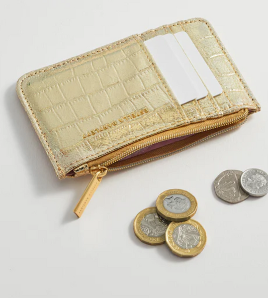 Rectangle Card Purse - Gold Croc