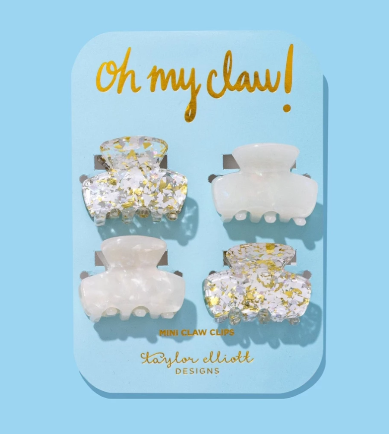 Pearl Confetti Mini Claw Clips