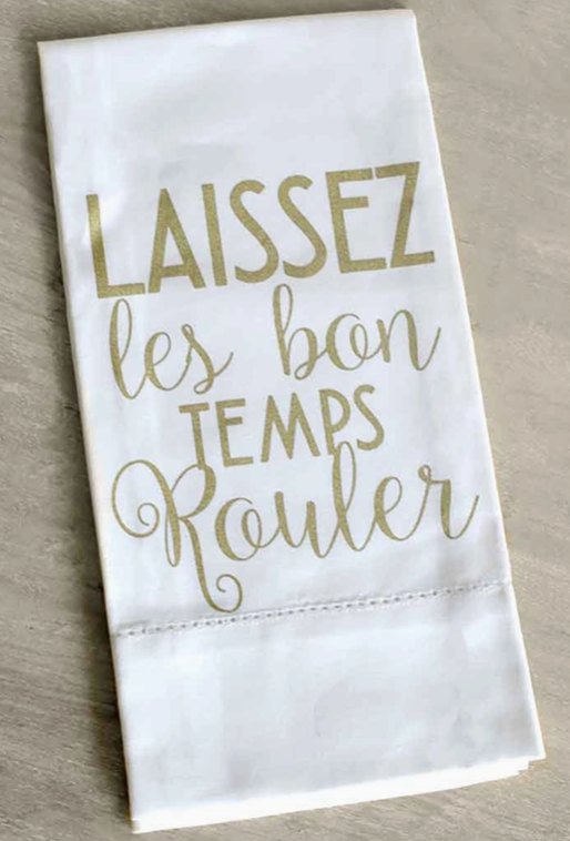 Laissez Hemstitch Hand Towel WH/GLD