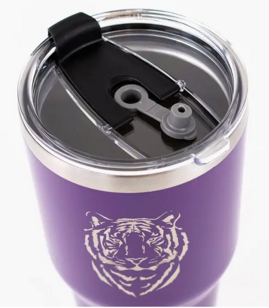 Tiger Etched Tumbler Purple